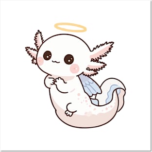 cute baby angel axolotl Posters and Art